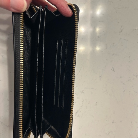 Kate Spade Black Zip Wallet with Gold Accents - Picture 5 of 6